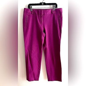 Womens LOFT like-new, Marisa fit size 4 cropped pants, deep raspberry color.